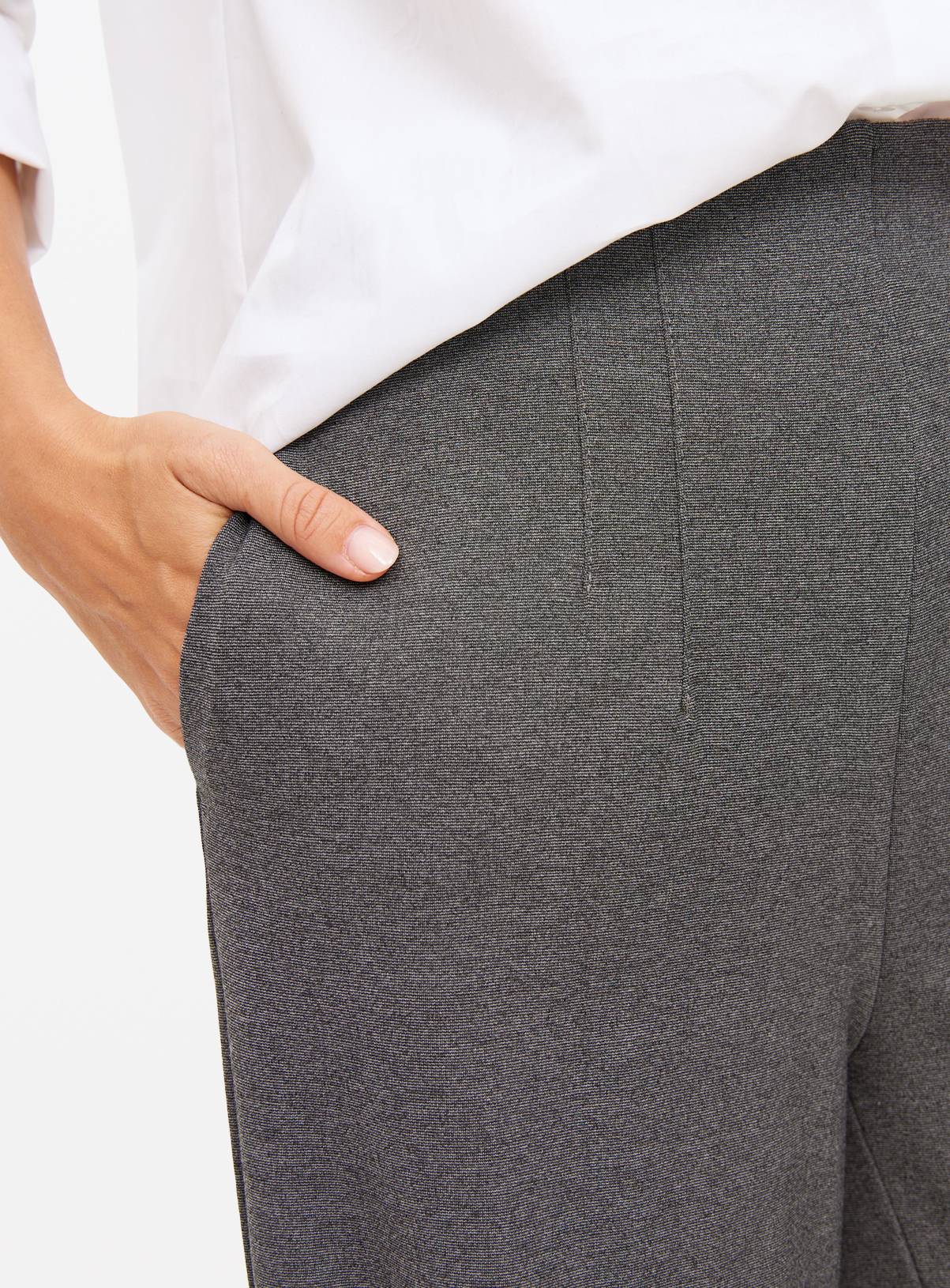 Mid Grey Wide Leg Ponte Trousers 12R - Image 2